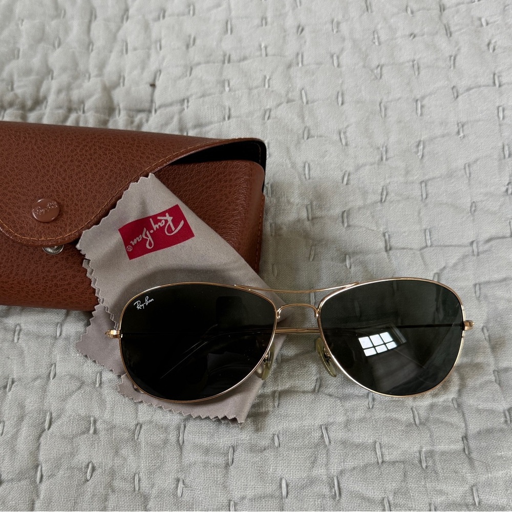 Ray Ban Cockpit Aviator Unisex Sunglasses RB 3362 001 59-14 frame polished gold - Picture 2 of 2